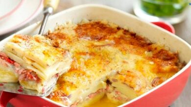 Запеканка из картофеля с рыбой и сыром