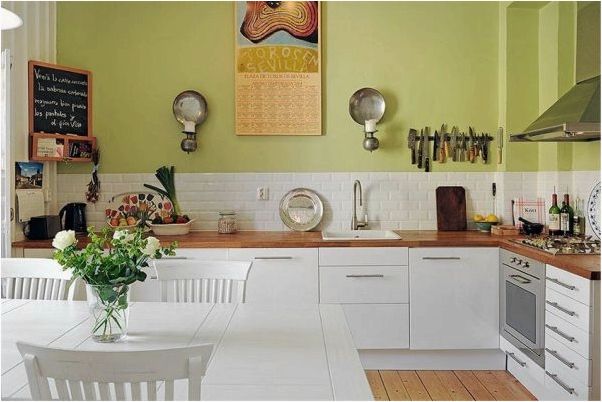 (крашеные, стены, кухне, краску) Крашеные стены на кухне: какую краску и какого цвета выбрать для покраски кухонных стен