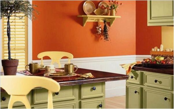 (крашеные, стены, кухне, краску) Крашеные стены на кухне: какую краску и какого цвета выбрать для покраски кухонных стен