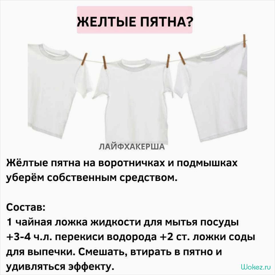 Эффективные методы удаления желтых пятен с белой одежды в домашних условиях 