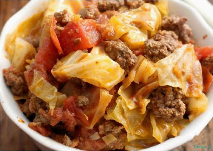 Рецепт приготовления вкусной и ароматной тушеной капусты с сочным фаршем  